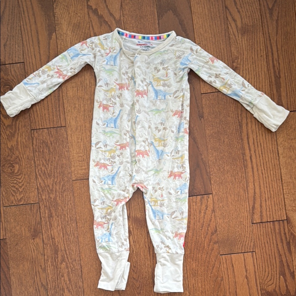 Magnetic Me Cream Dinosaur Print Kids Footie - FREE SHIPPING!!